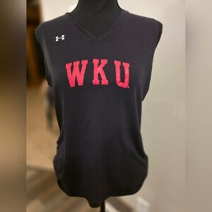 Under Armour Black Sleeveless Top with Red WKU Logo